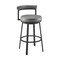 Armen Living Neura Swivel Counter or Bar Stool in Black Finish with Gray Faux Leather 840254333499 - alternate 1